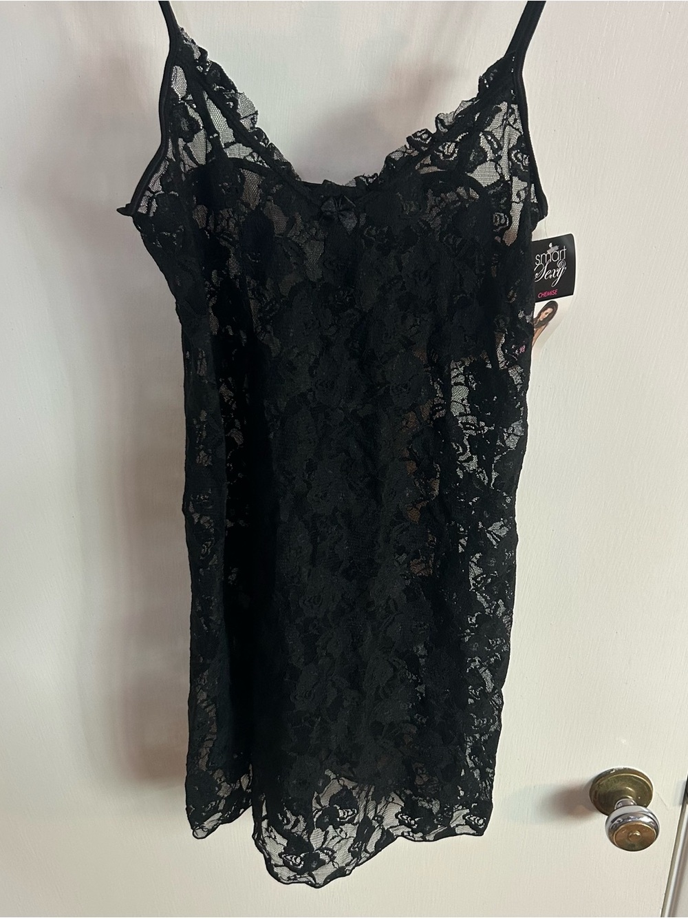 Smart & Sexy Black Lace Chemise Lingerie Slip Dress Sleepwear